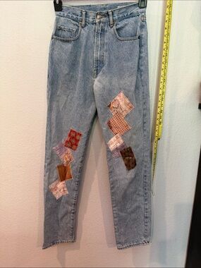 ET VOUS Light Wash Women's Boyfriend Jeans with Patchwork Detail vintage Y2K